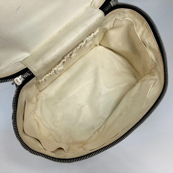 CHANEL By The Sea Line Vanity bag 2WAY Shoulder Bag Hand Bag Canvas Black/White - Picture 12 of 15